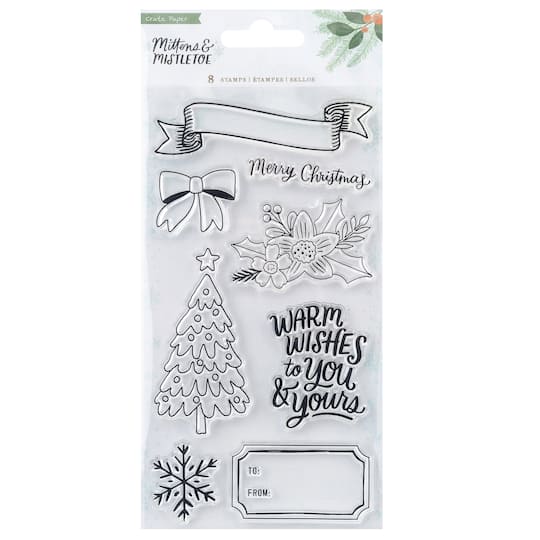 Crate Paper Mittens &#x26; Mistletoe Acrylic Clear Stamp Set